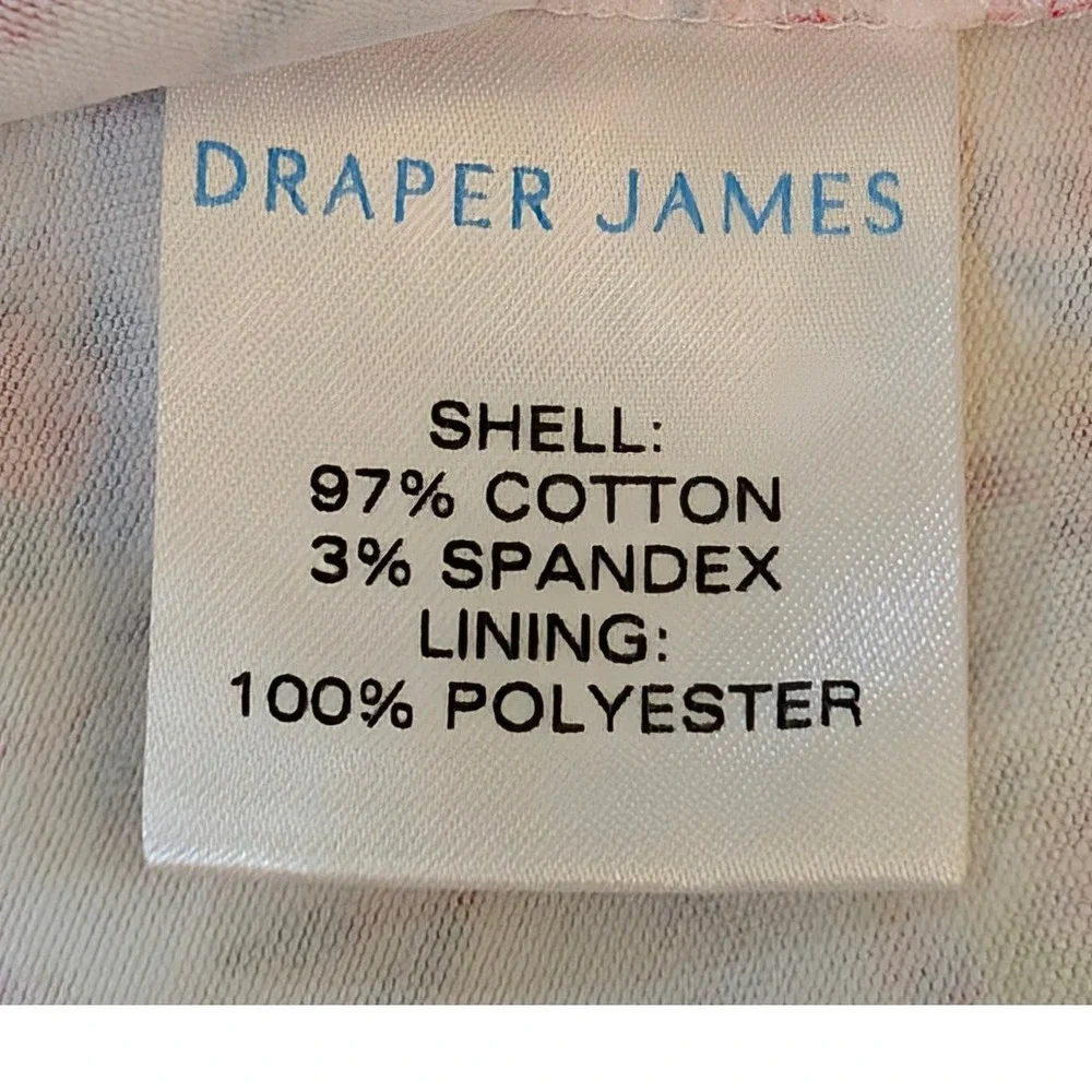 Draper James Floral Fit and‎ Flare Midi Dress White Pink Sleeveless Size 0